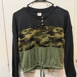 No Boundaries Black Button-Up Top